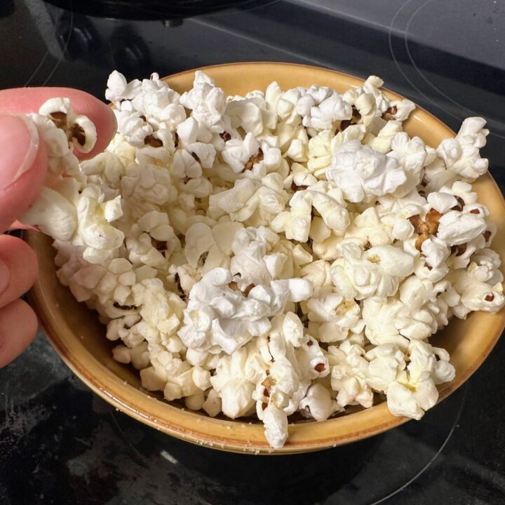 Bowl of homemade popcorn